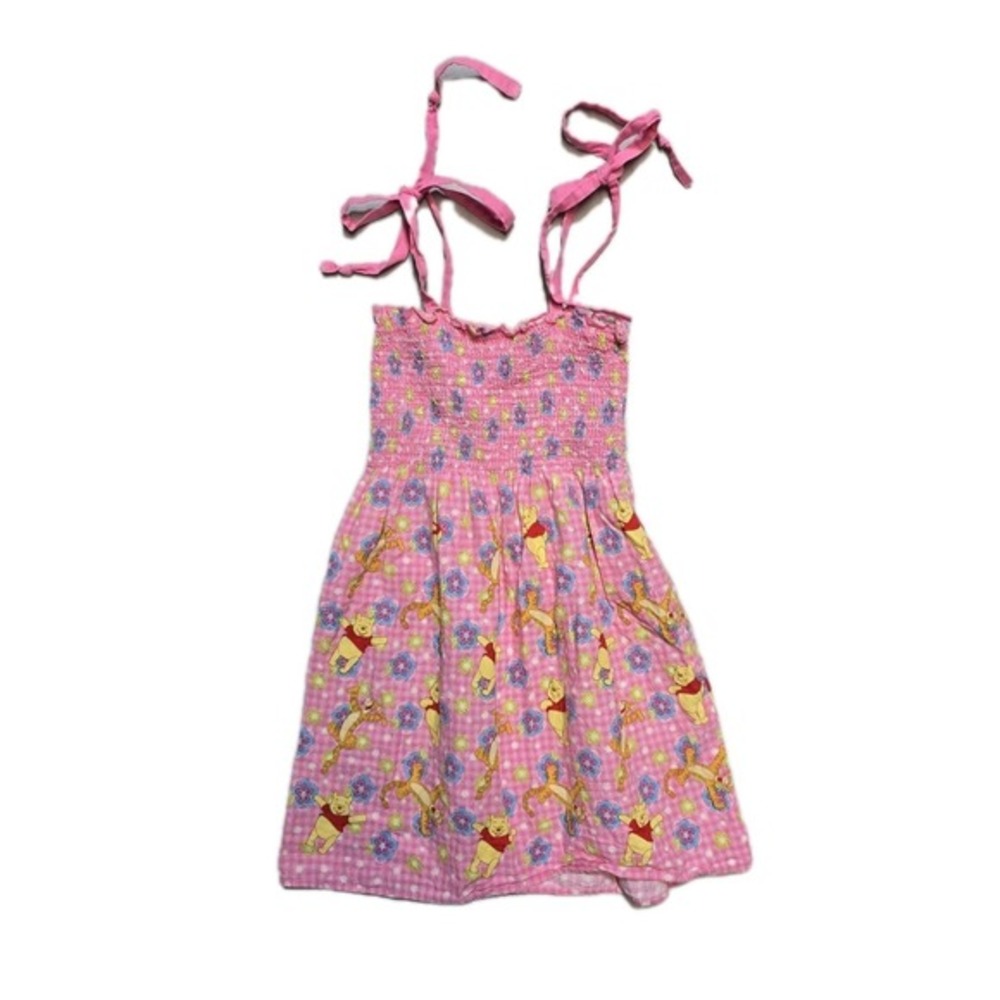 Vintage‎ Girls Dress  Summer Tank Smocked Winnie The Pooh Dress 5